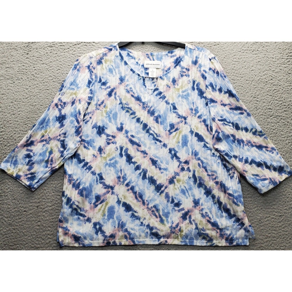 Alfred Dunner Blouse Womens XL Multi Shenandoah Valley Tie Dye Stretch Pullover‎